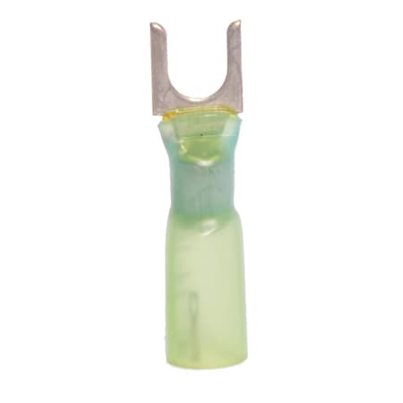 Hillsdale Terminal Fork Terminal, #10 Stud Size, 14 AWG, 600 V, Crimp Termination with Heat Shrink, 250 PK 40162